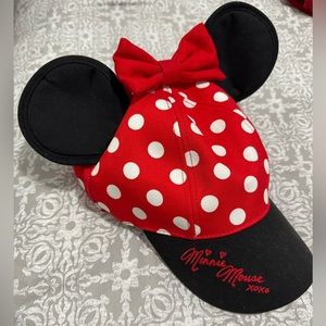 Disney Parks Minnie Mouse polka dots Baseball Cap Hat ears Disney World